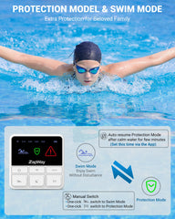 ZapWay floating sensor in pool detecting waves and providing immediate safety alerts