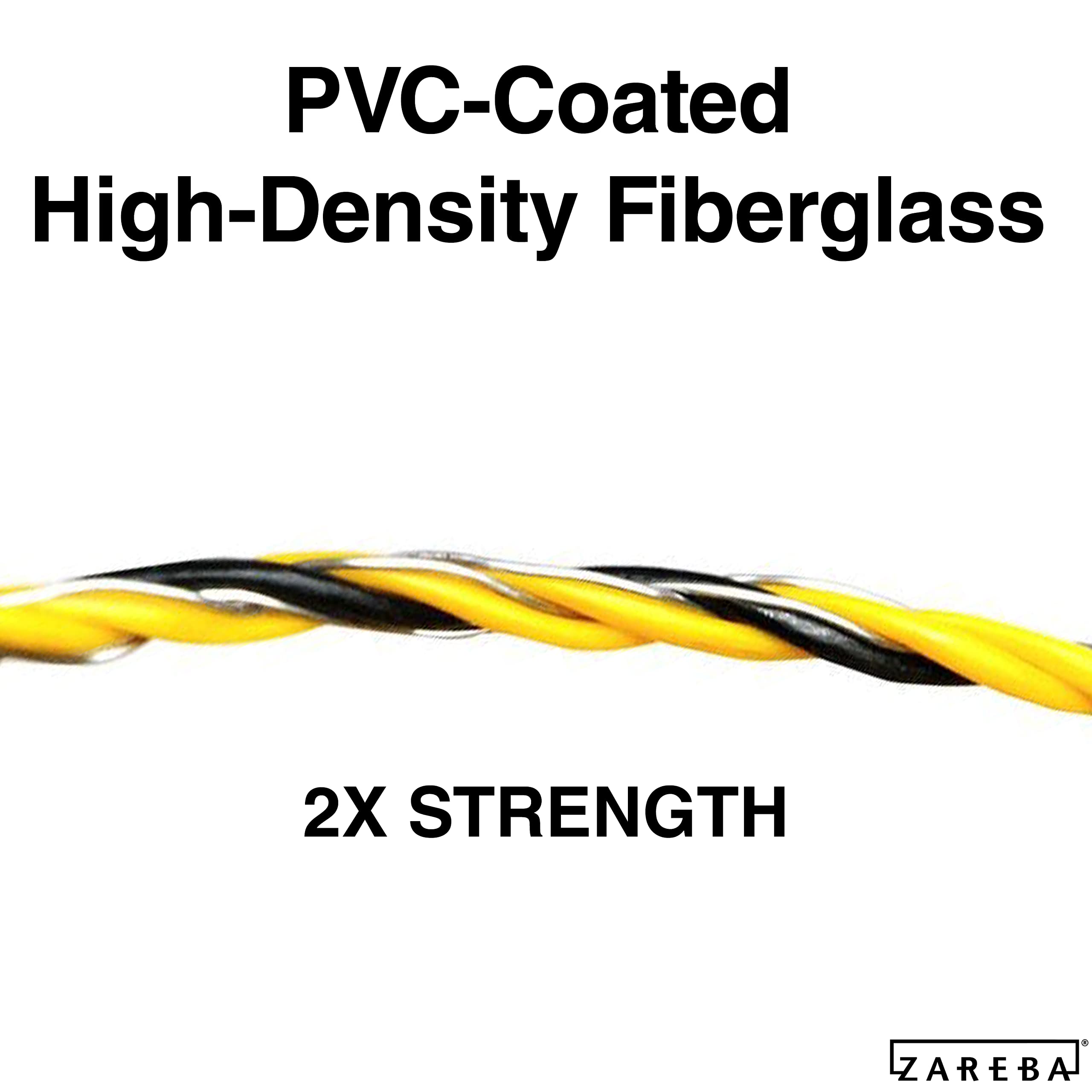Zareba close-up of three aluminum strands showing stronger conductivity