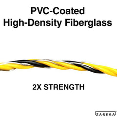 Zareba close-up of three aluminum strands showing stronger conductivity
