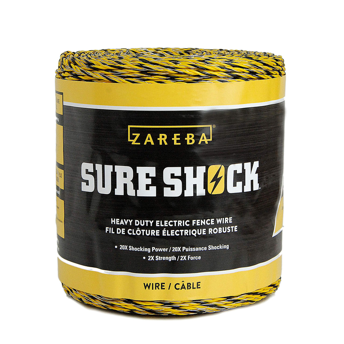 Zareba front packaging showing spool and 1,320 ft capacity benefit