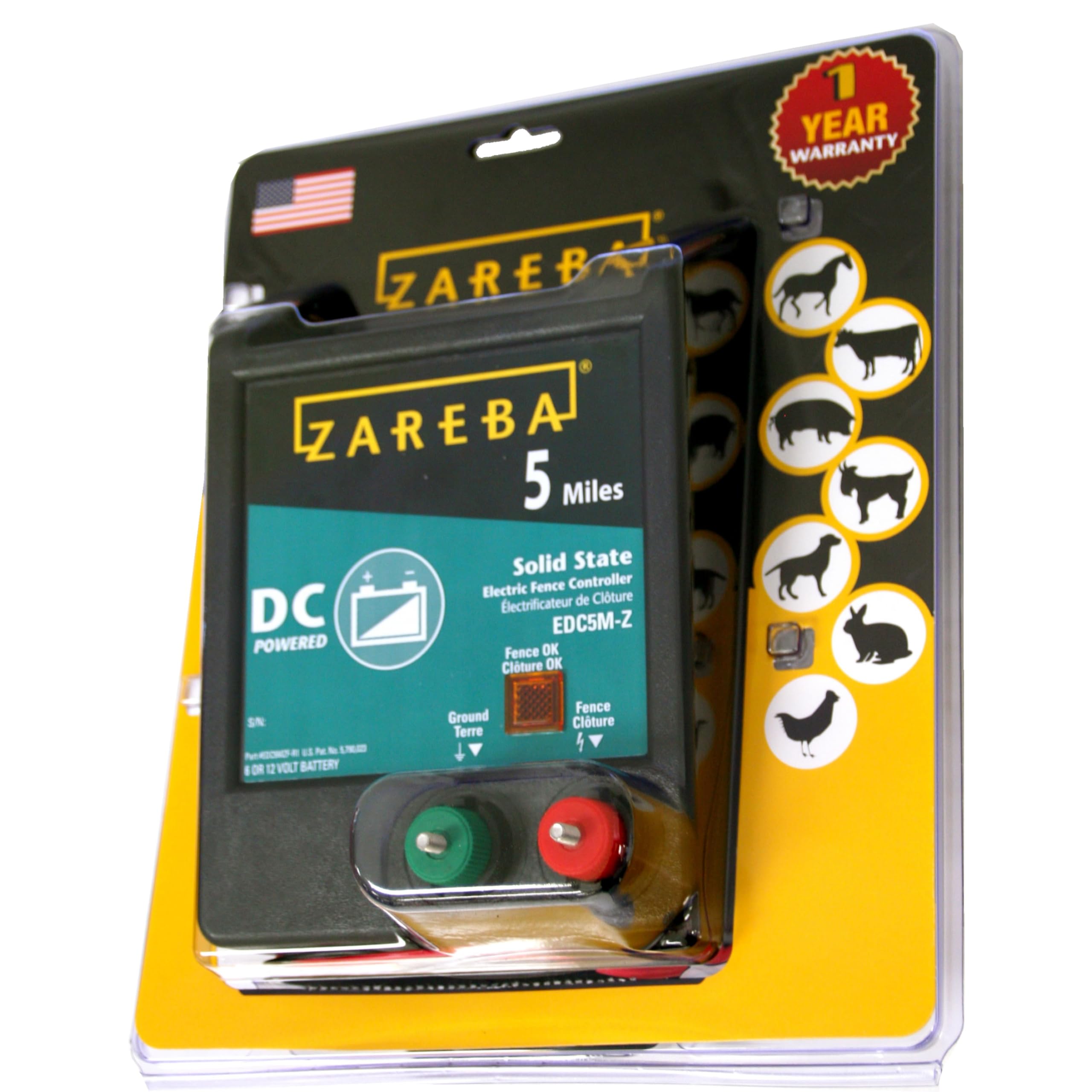 Zareba product label and manual displayed showing clear specs and setup guidance