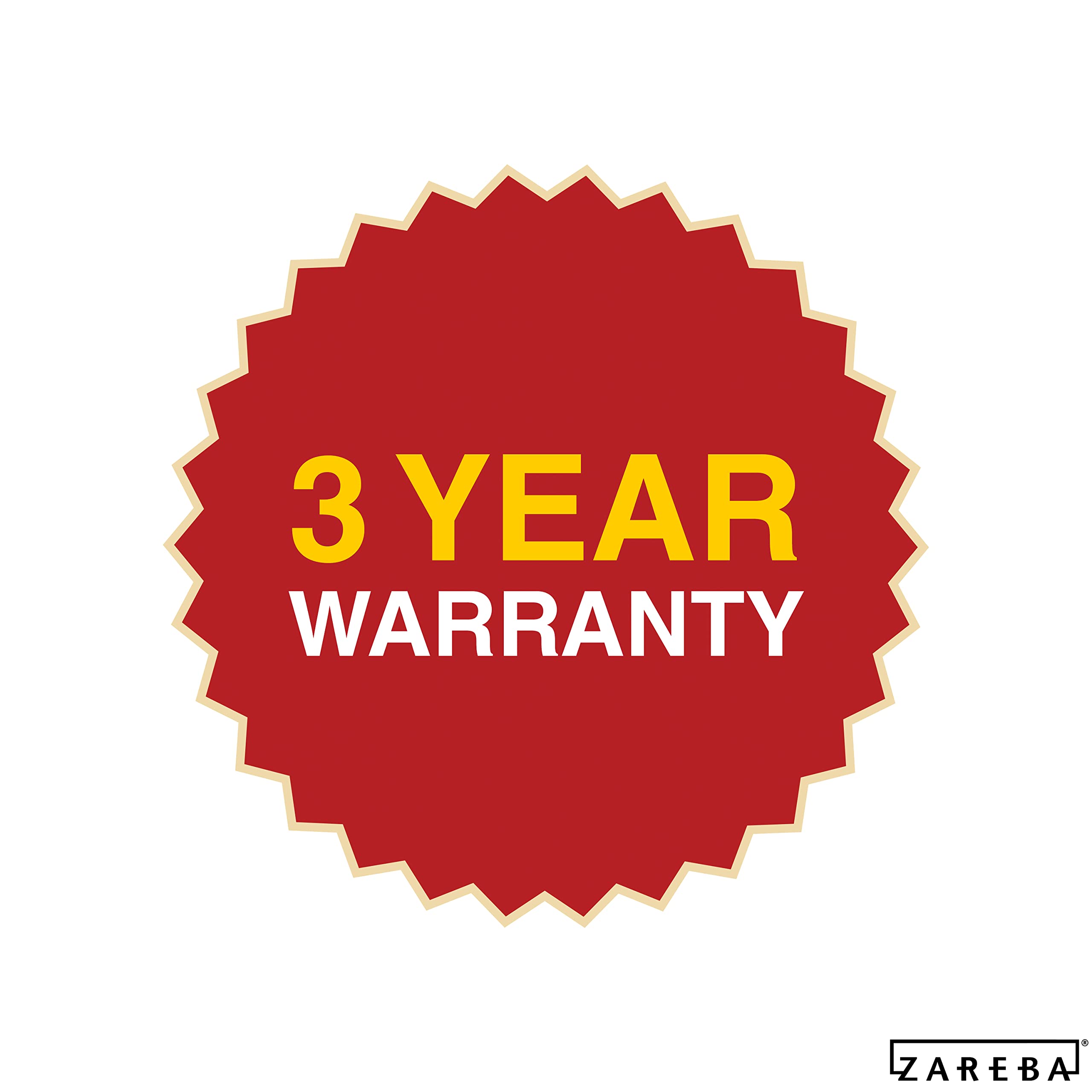 Zareba product label and specs highlighting model and warranty