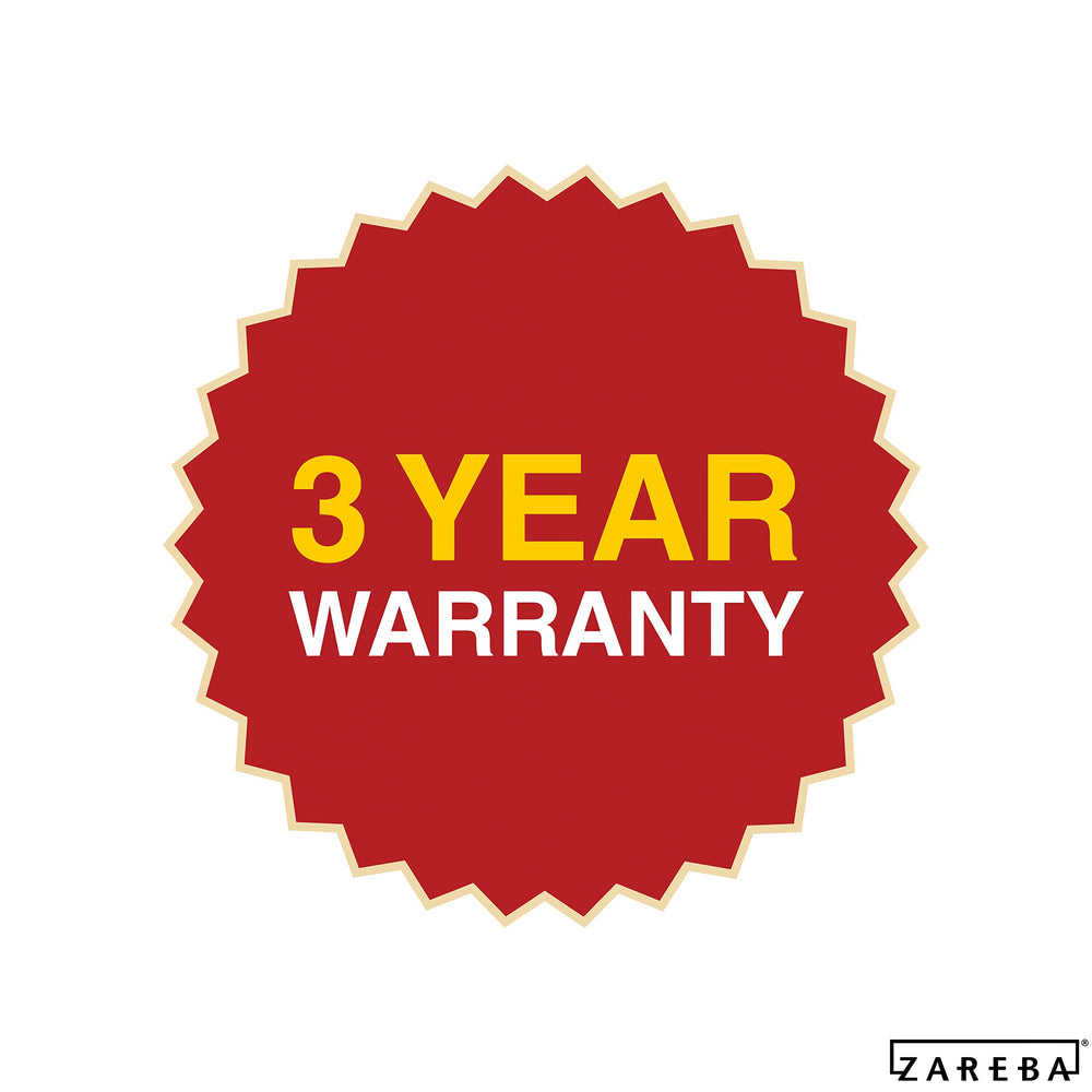 Zareba product label and specs highlighting model and warranty