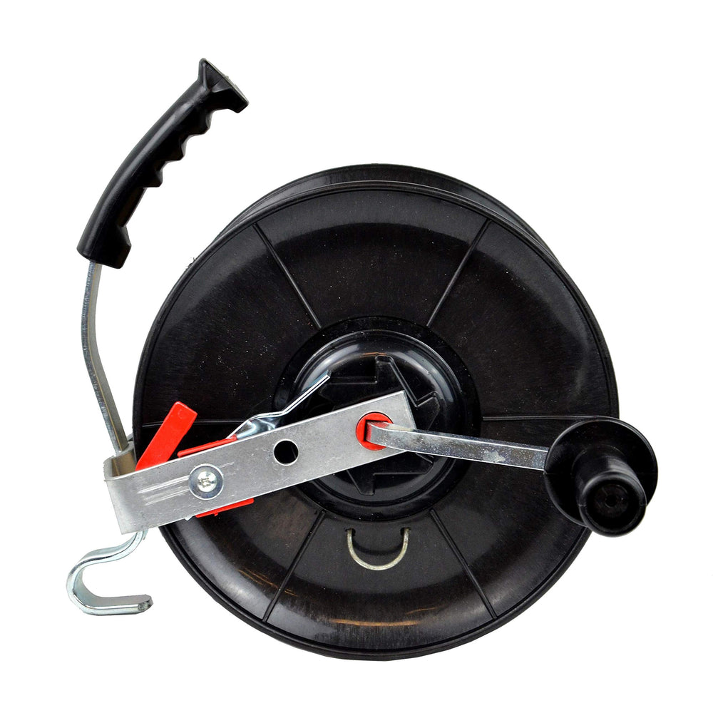 Zareba reel locking system detail ensuring secure winding during transport