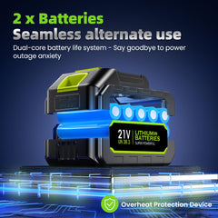 ZARIMI dual battery pack displayed to show extended runtime benefit