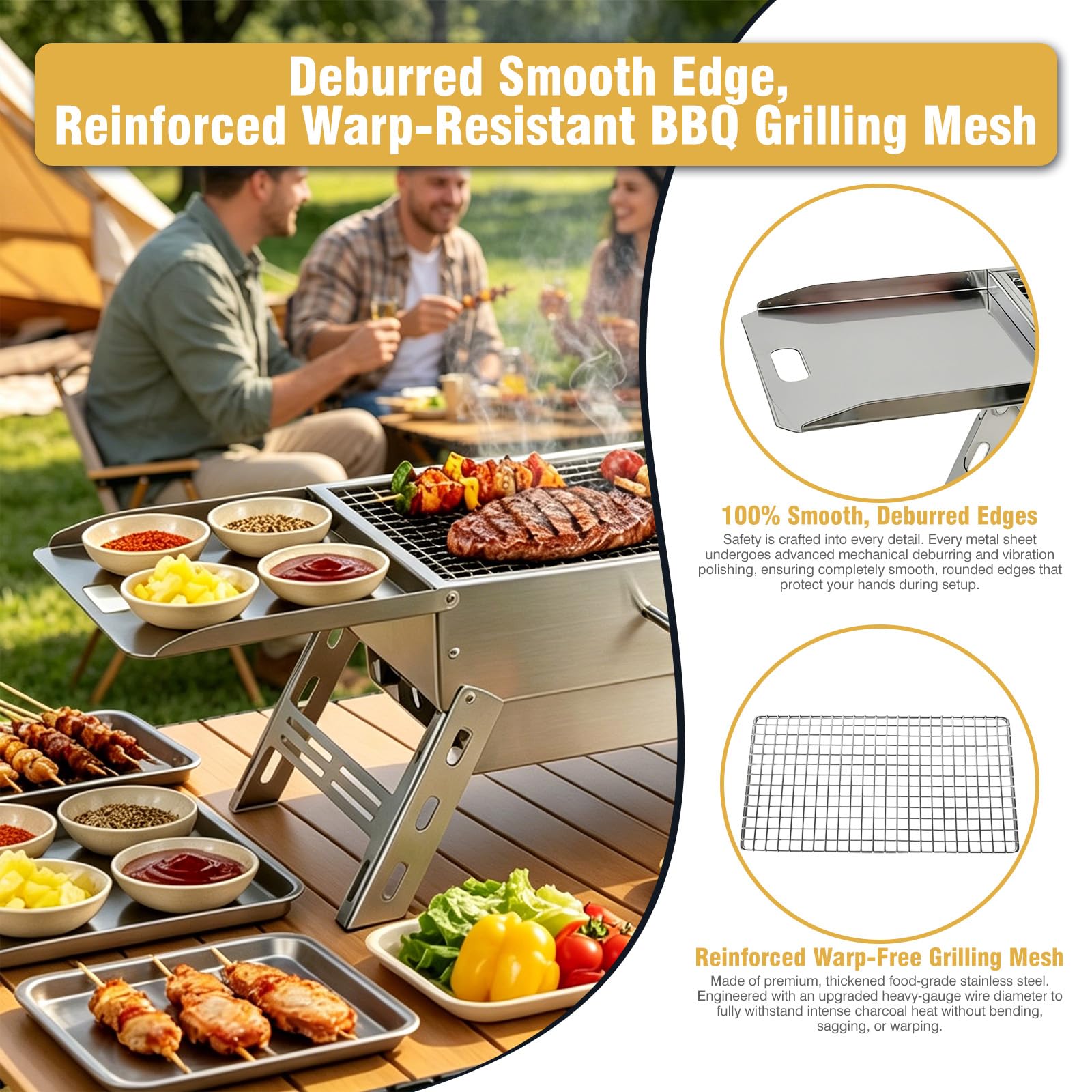 Zarkind top cooking surface with mesh for even grilling and easy cleanup