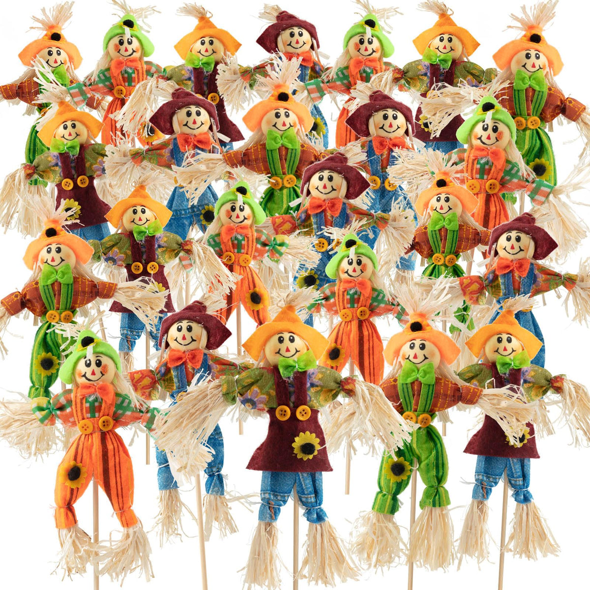 ZAUGONTW front grouping of scarecrows adding festive curb appeal