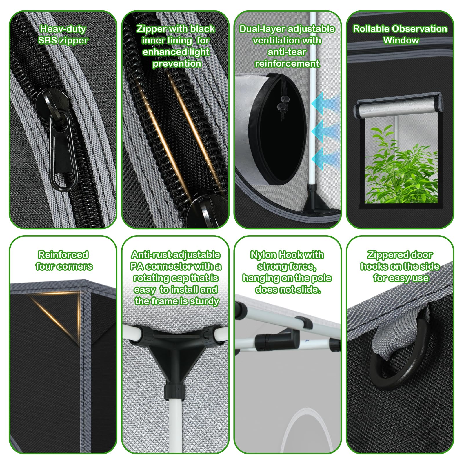 zazzy connector and pole detail illustrating reinforced PA corner strength and stability