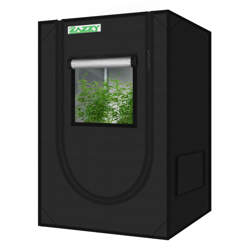 zazzy front view grow tent showing compact footprint and sturdy frame