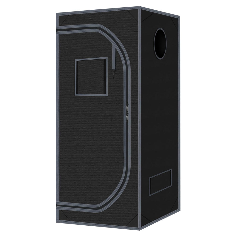 zazzy front view grow tent showing compact footprint and durable frame benefit light control