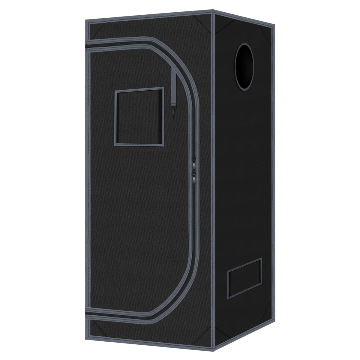 zazzy front view grow tent showing compact footprint and durable frame benefit light control