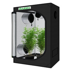 zazzy front view grow tent shows compact footprint and sturdy frame benefit easy placement