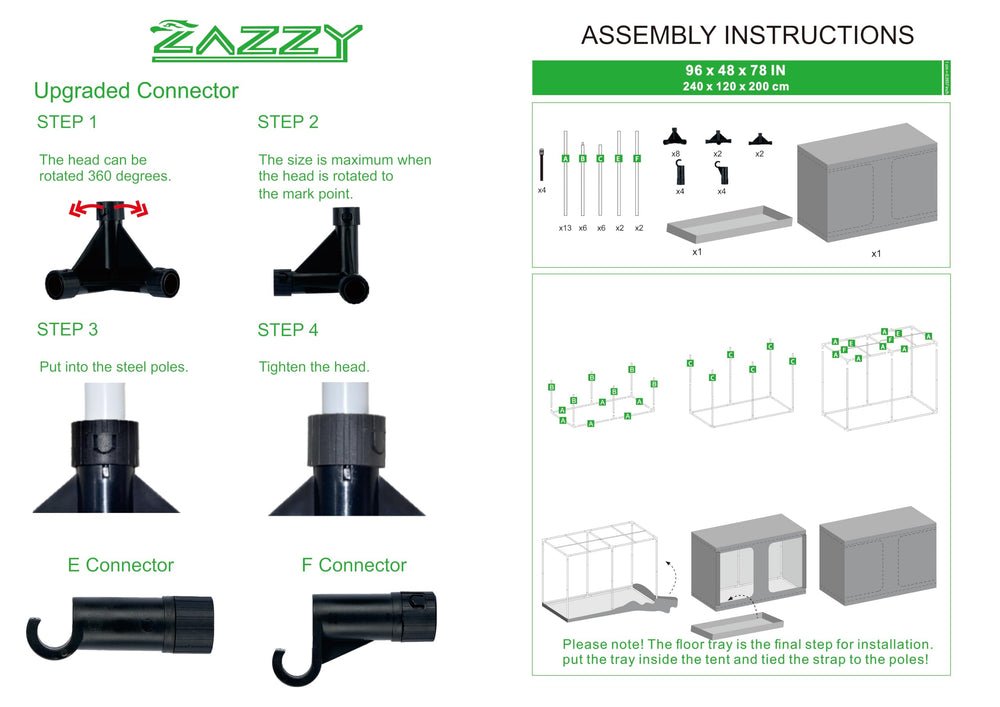 zazzy packed box and components layout showing easy tool-free assembly benefit