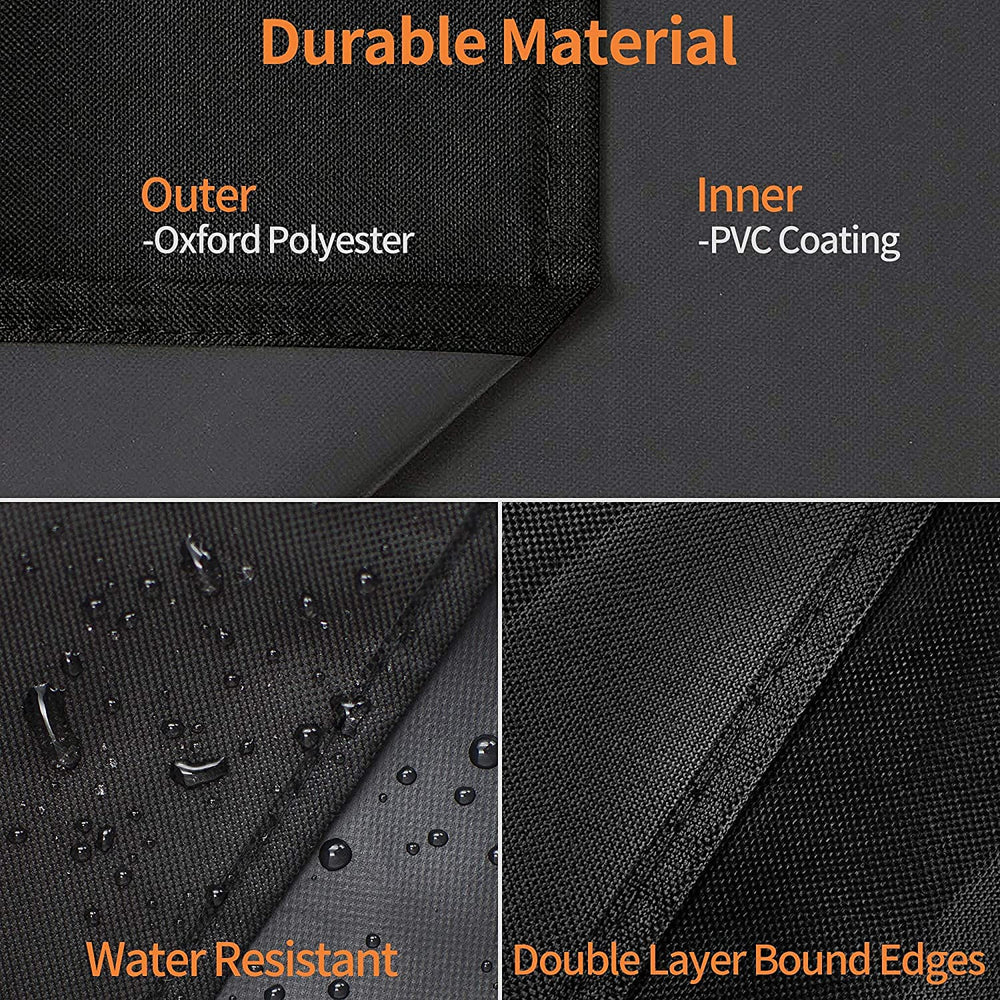 ZBXFCSH adjustable drawstring hem shown tightened to secure cover against wind