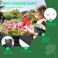 zbzbml assembled garden bed in yard demonstrating easy planting access and tidy layout