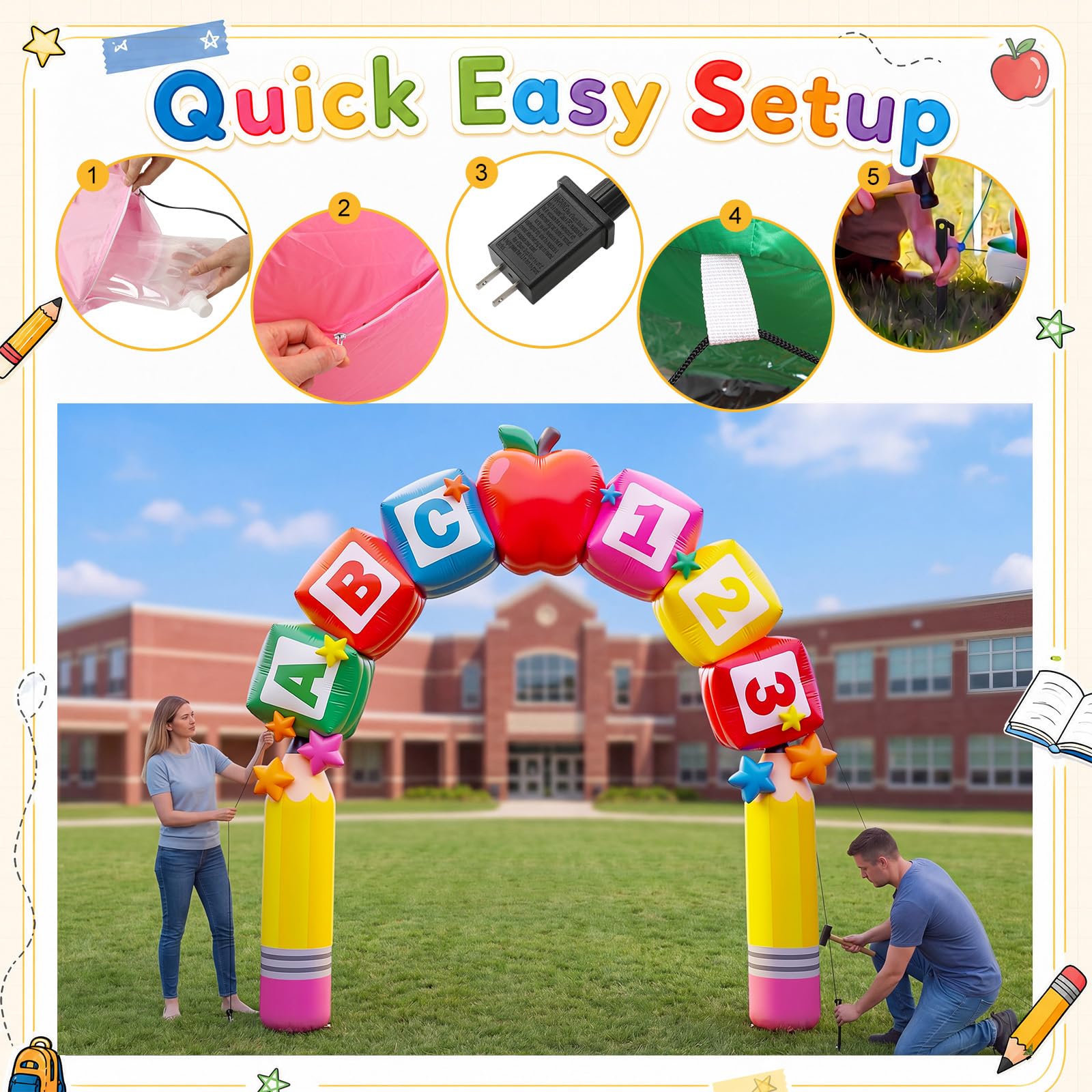 ZeahVeyora arch glowing with LEDs at night to brighten events