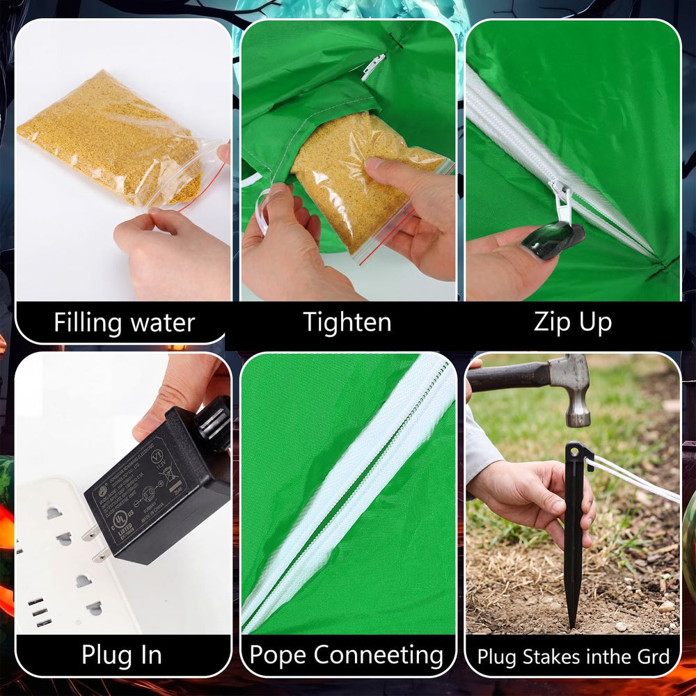 ZeahVeyora blower with included pegs ropes and water bags for easy setup