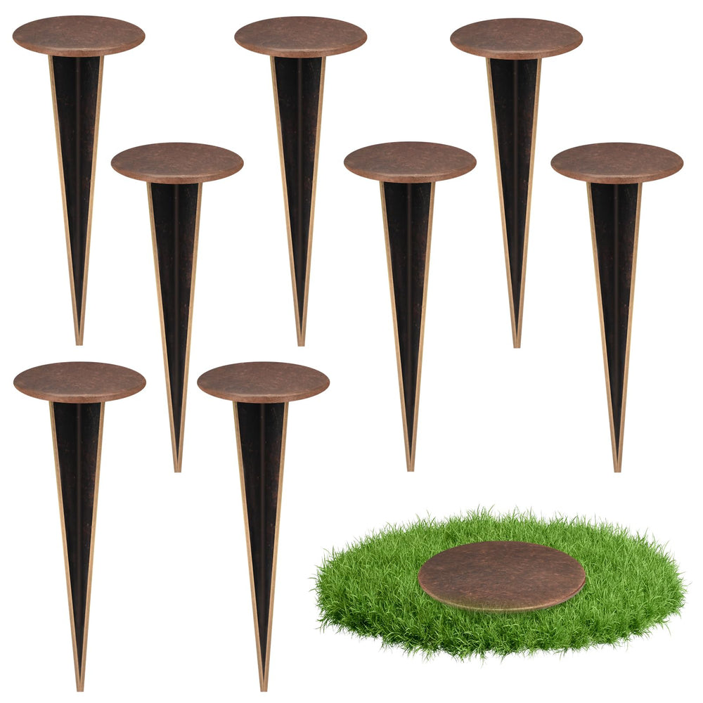 Zealor front pack showing eight brass property line markers, durable and ready to install