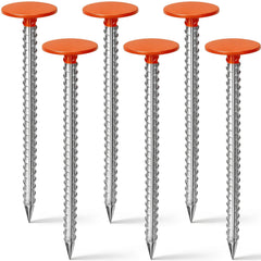Zealor front view of six orange-capped stakes showing ready-to-use set and visibility