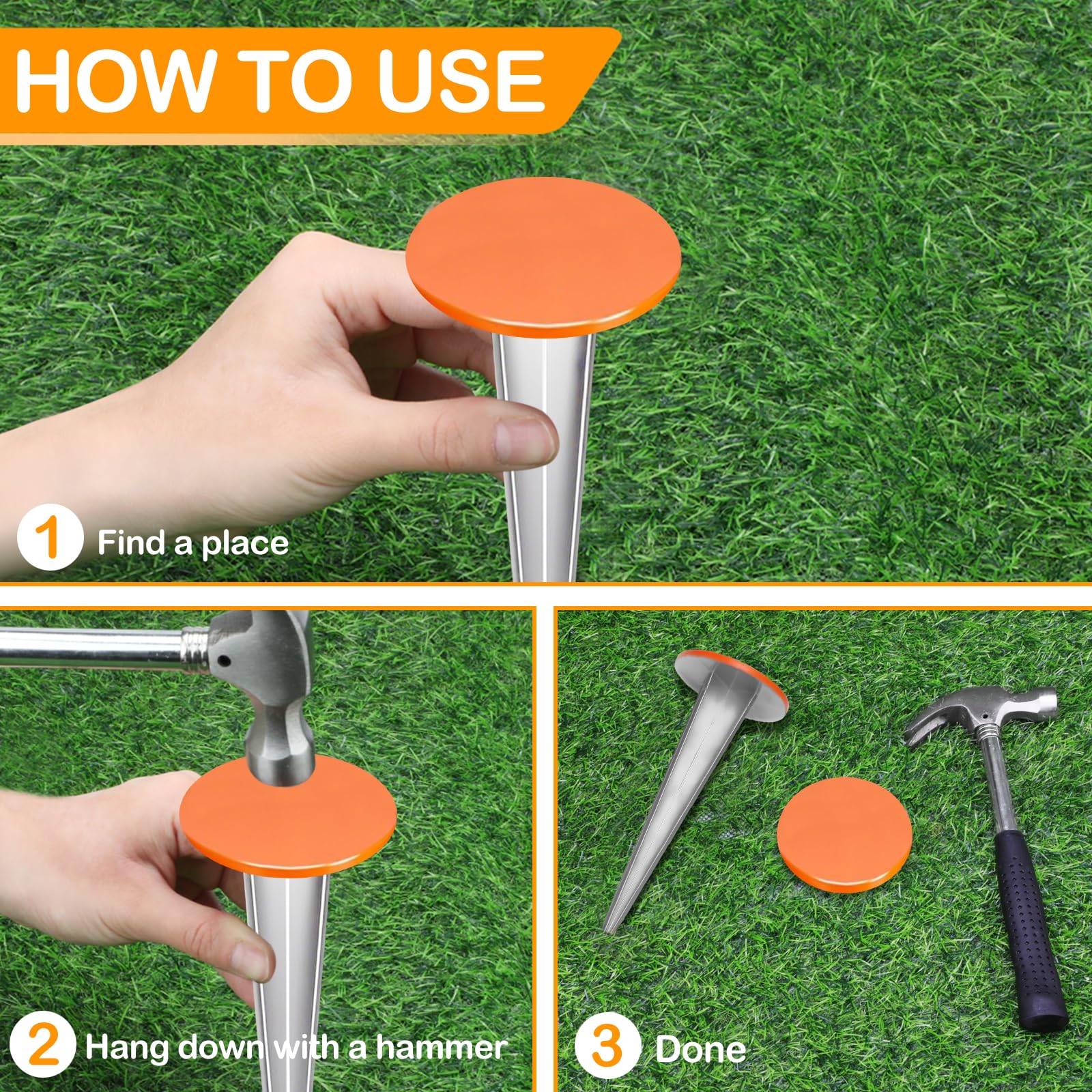 Zealor stakes installed flush in lawn showing easy visibility and safe ground placement