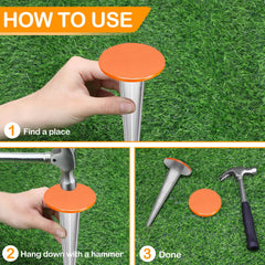 Zealor stakes installed flush in lawn showing easy visibility and safe ground placement