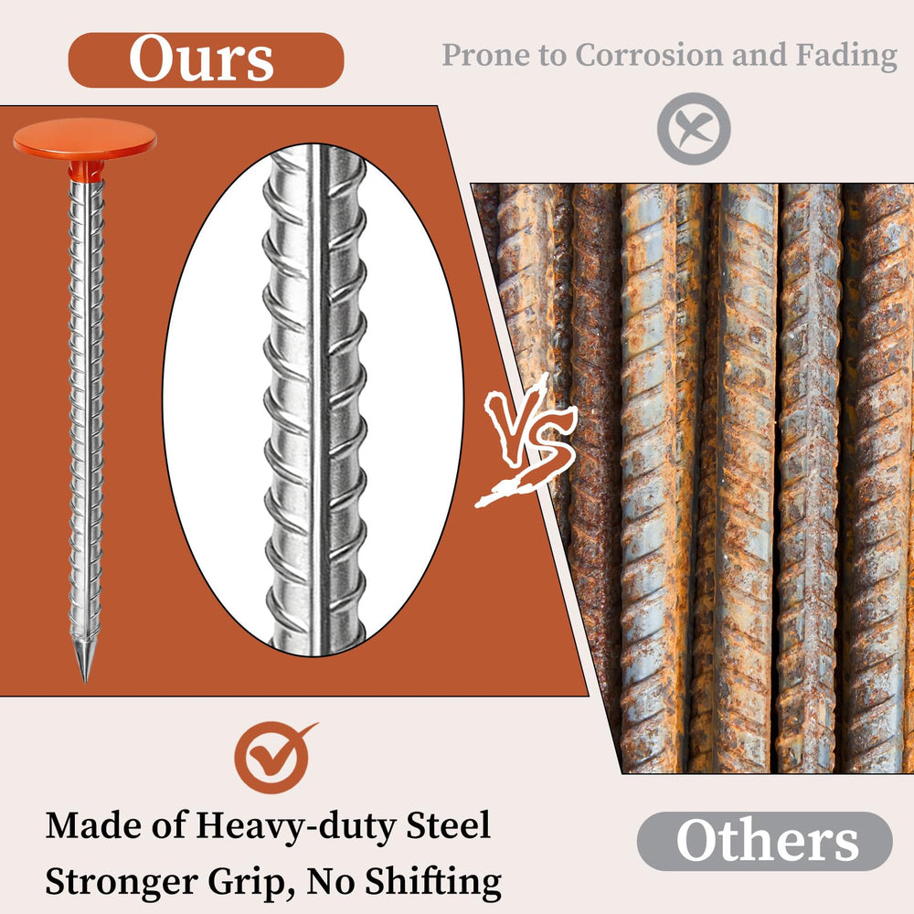 Zealor stamped label and specs on stake demonstrating material and corrosion resistance