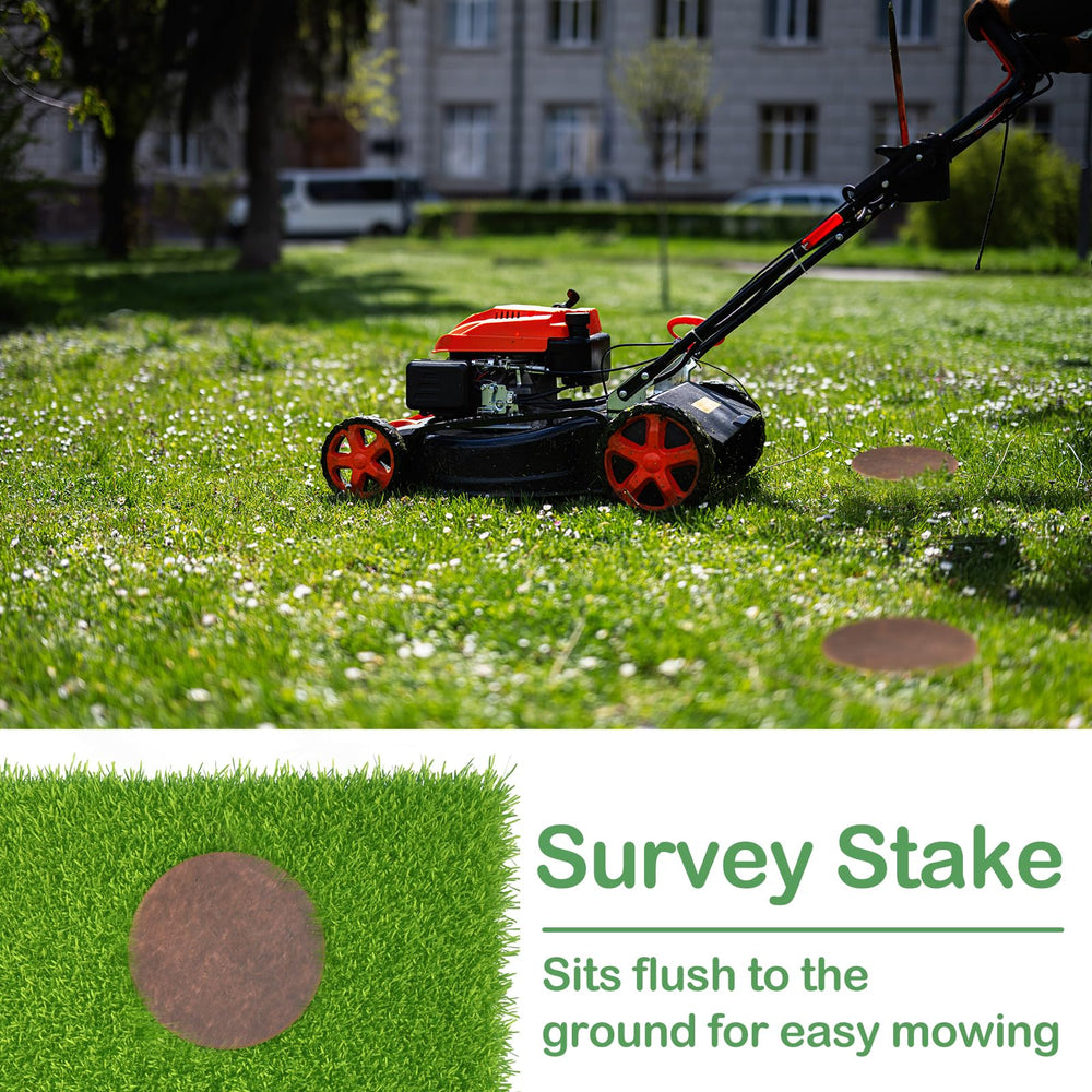 Zealor marker placed near septic tank demonstrating reliable location marking
