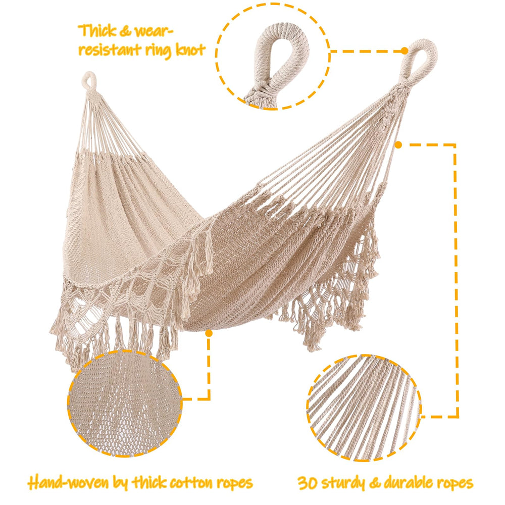 ZEANTZ ZEAN hammock with person for scale demonstrating XL capacity and stability