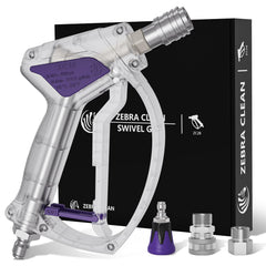 Zebra Clean front view of compact stubby pressure washer gun for tighter spaces