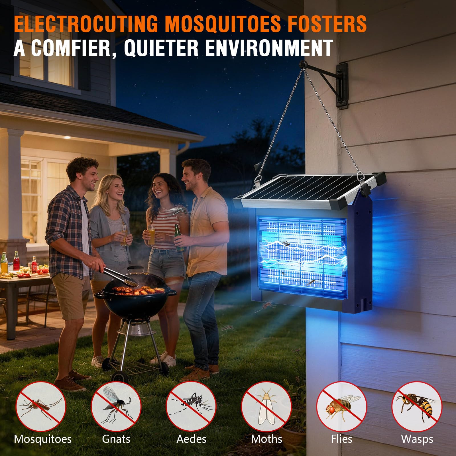 zechuan close-up of 4500V electric grid demonstrating powerful insect elimination safely