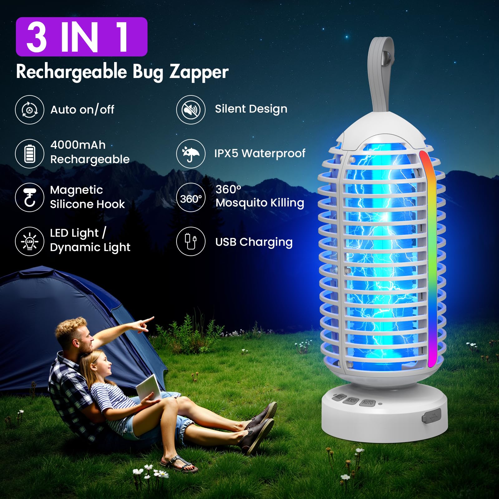 zechuan close-up of UV LEDs and electric grid attracting insects effectively