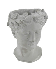 Zeckos front view of Greek grey head planter showing classical silhouette and versatile styling