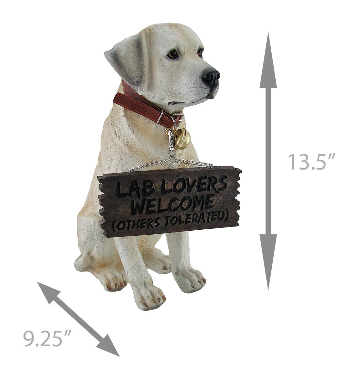 Zeckos Labrador next to door showing 13.5 inch size for scale