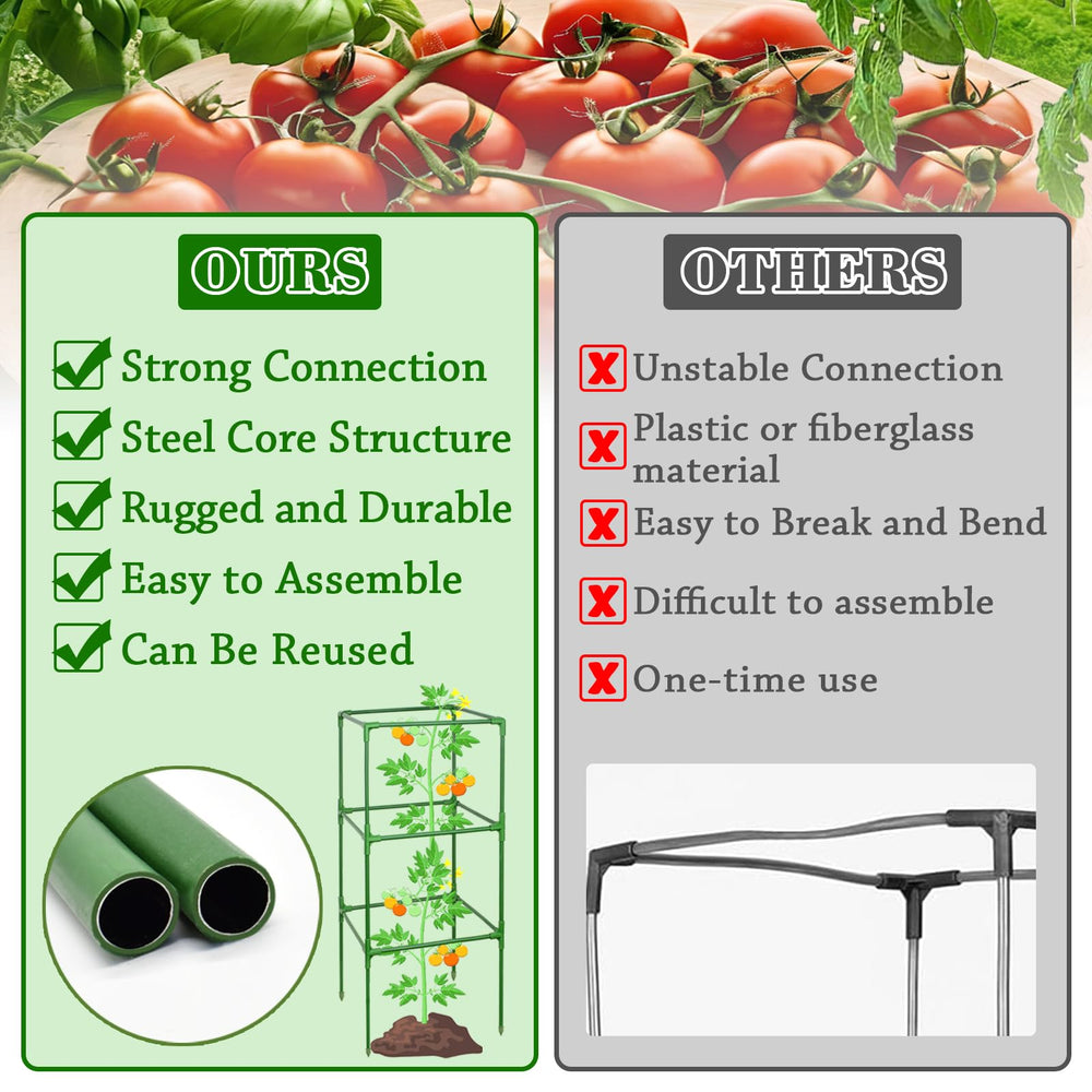 ZeeDix spread of included poles and connectors ready-to-assemble for multiple plants