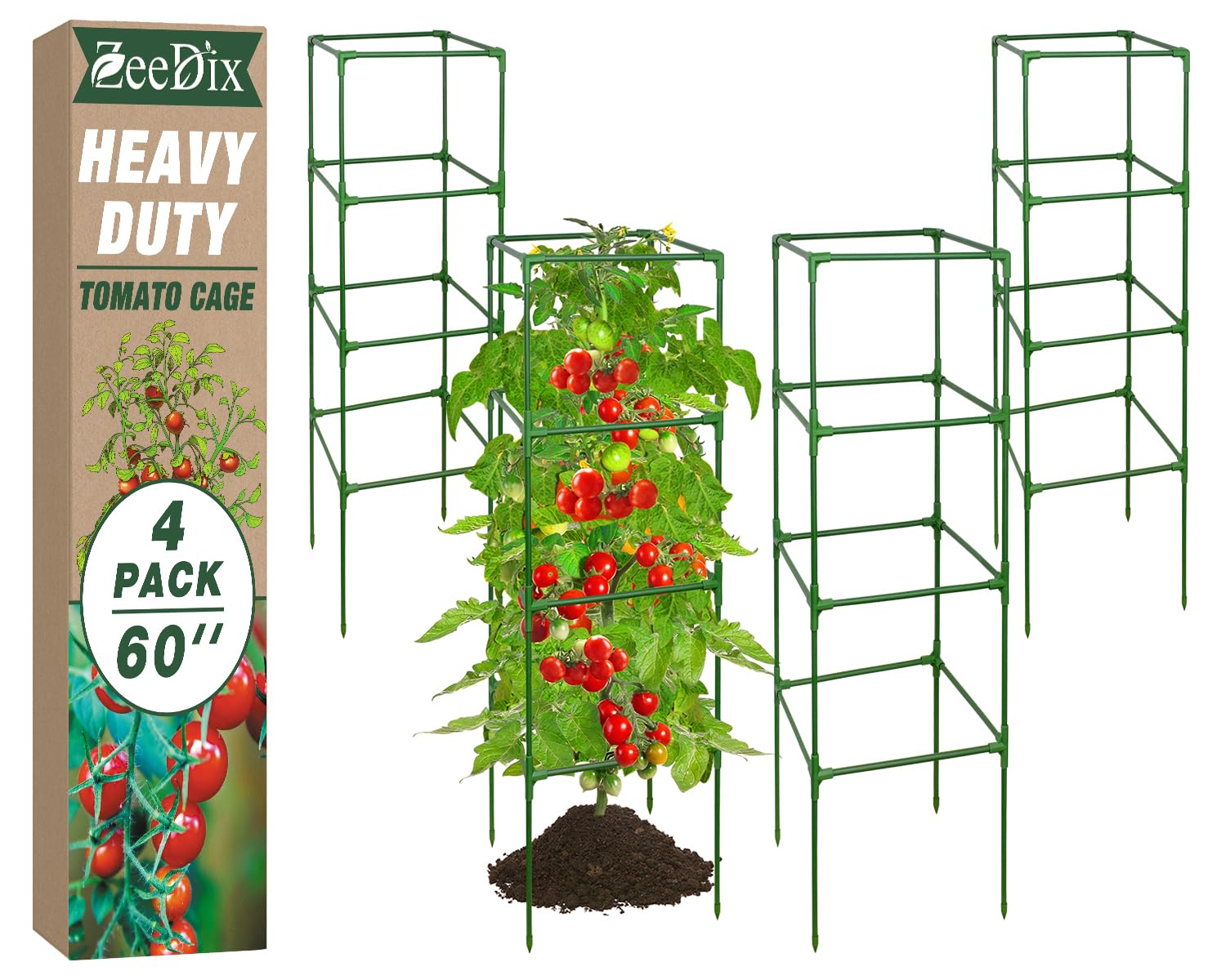 ZeeDix front view of assembled 60-inch cages showing sturdy support and easy setup