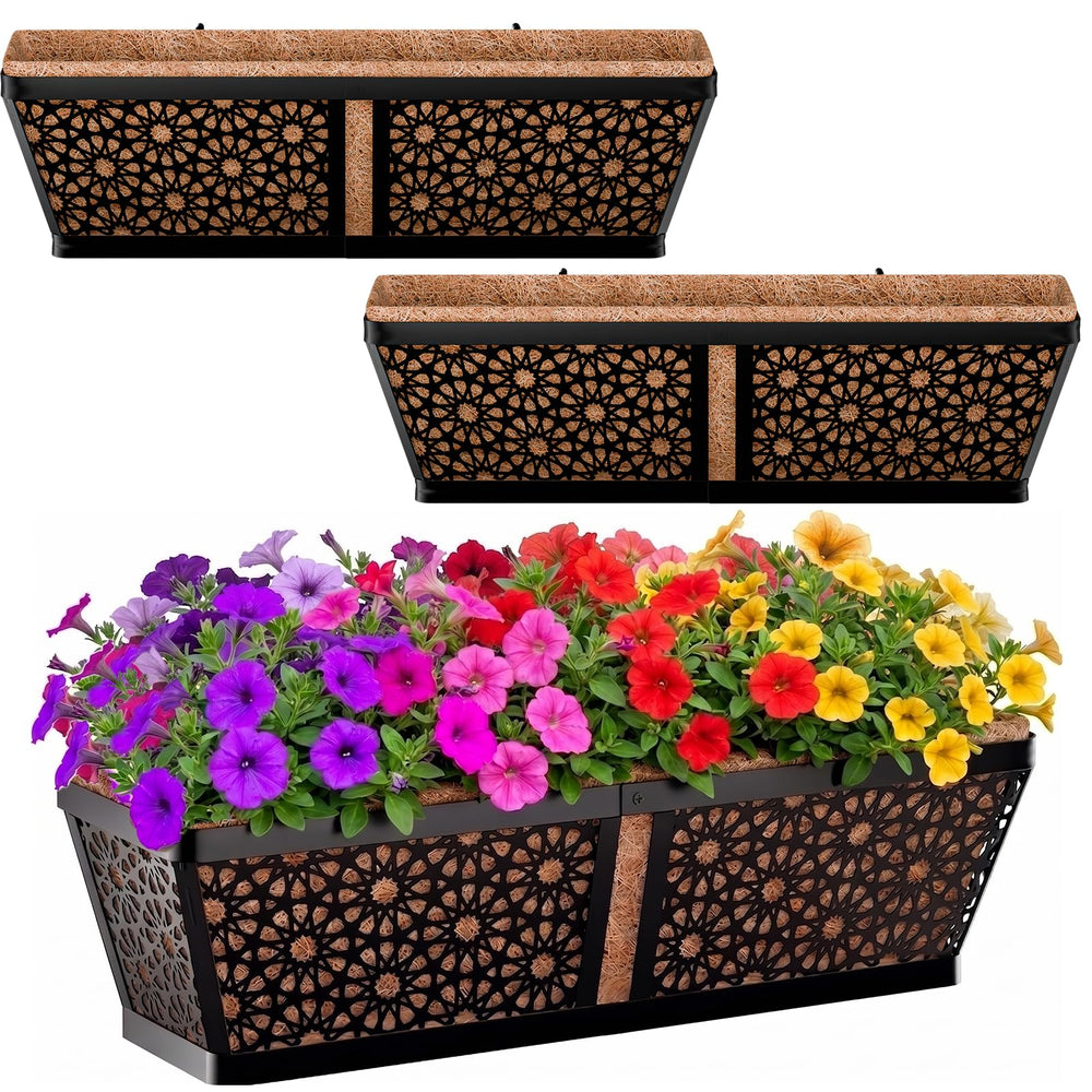 ZeeDix front view of three 24-inch planter boxes showing neat planting benefit