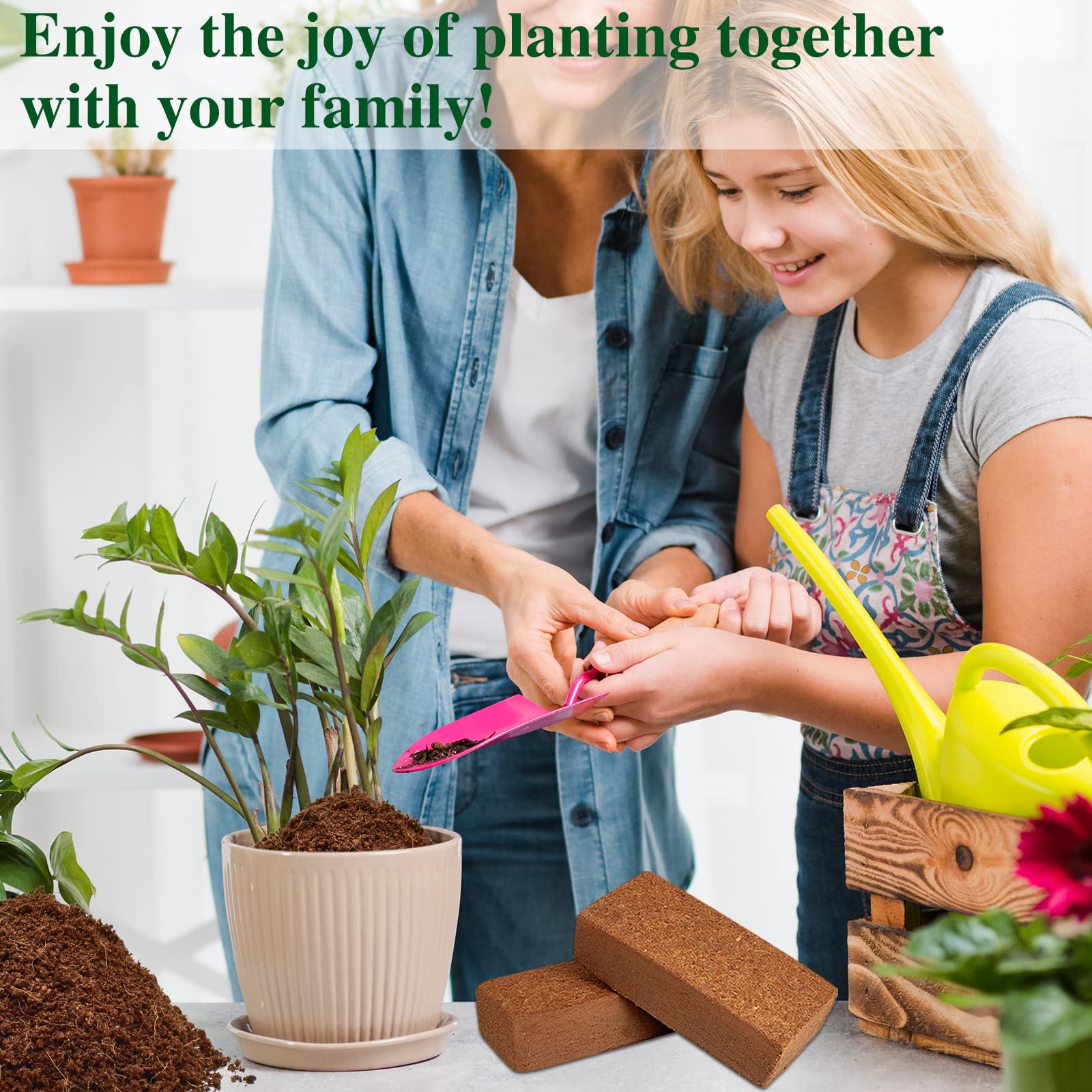 Lifestyle scene of ZeeDix coir used in home garden promoting healthier plants