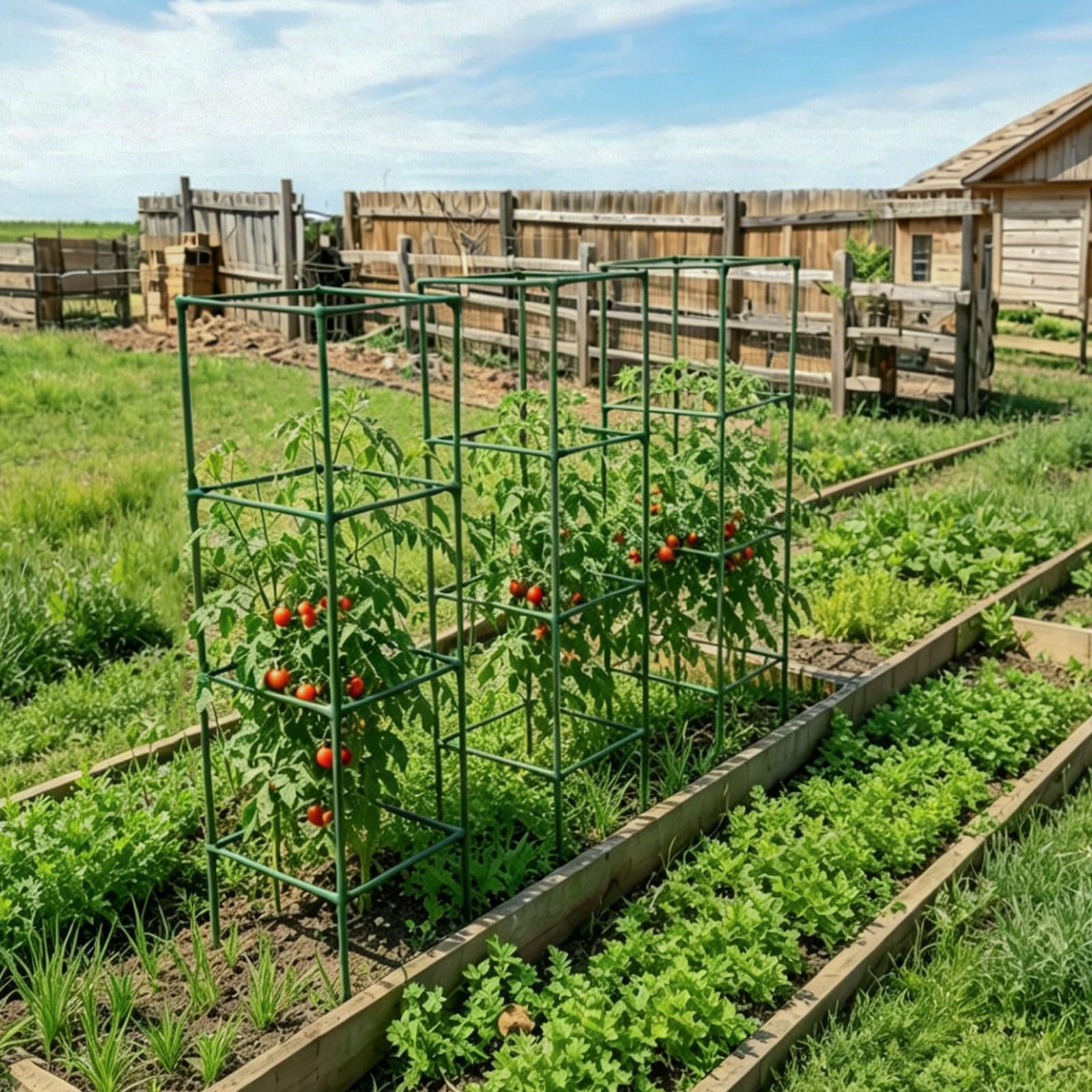 ZeeDix gardener installing a cage in the garden showing quick, tool-free assembly