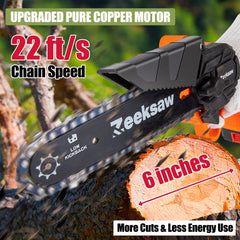Zeeksaw in hand to show scale and low weight for comfortable use