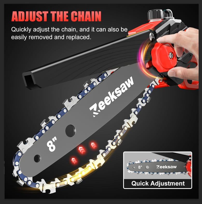 Person using Zeeksaw for pruning showing ease of handheld operation