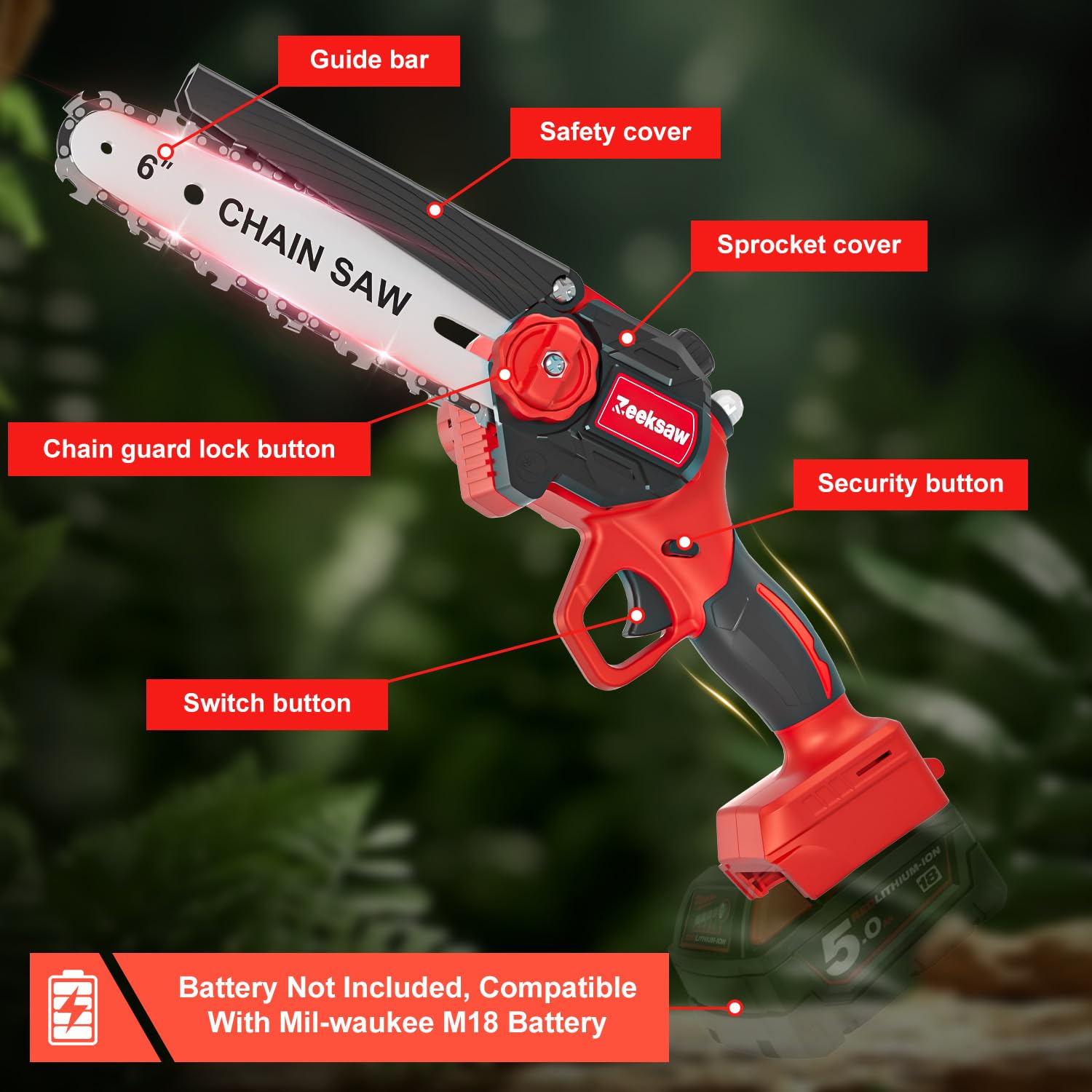 Zeeksaw in garden scene demonstrating efficient yard maintenance
