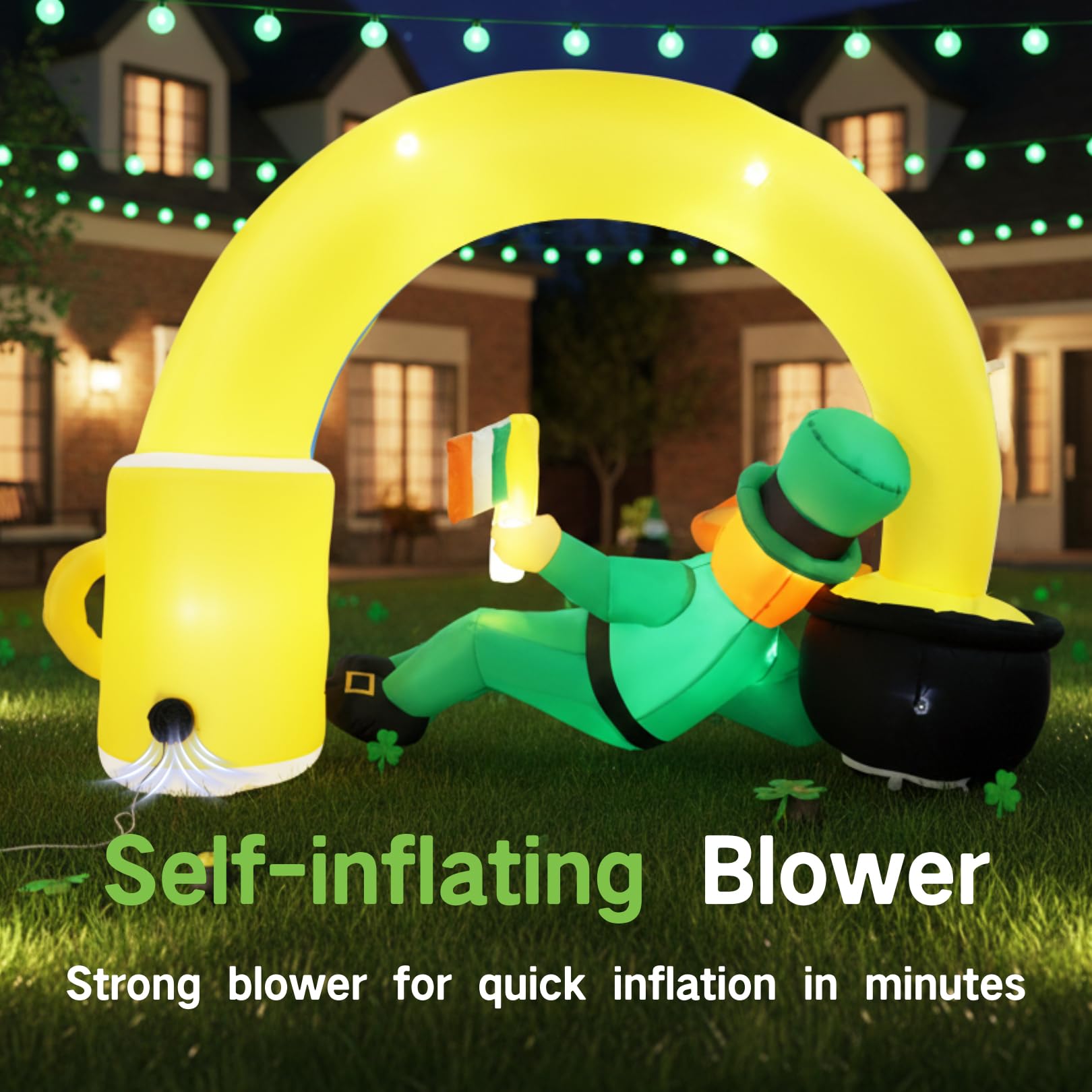 Zeepair leprechaun face and Irish flag close-up adding cheerful character