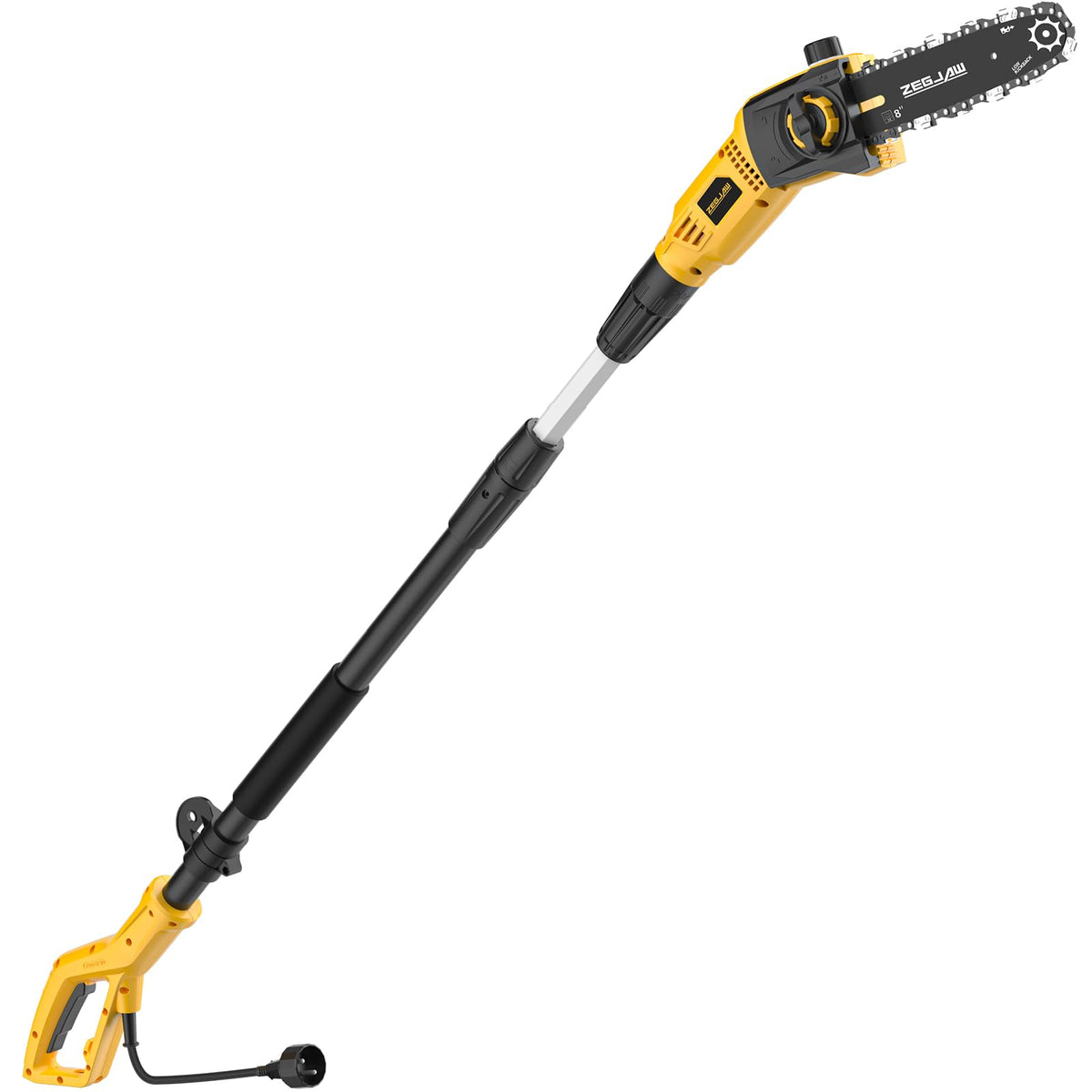 ZEGJAW front view of pole saw showing compact design and easy control