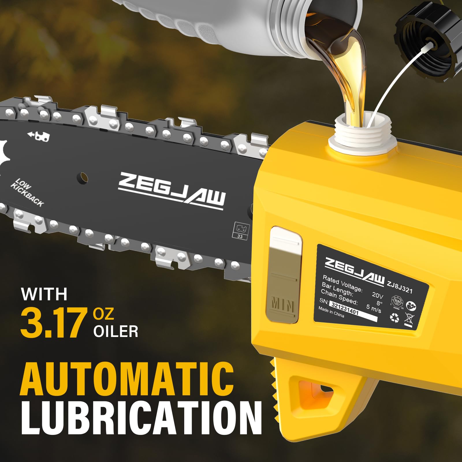 ZEGJAW 20V 2.0Ah battery and fast charger showing ready-to-use power benefit