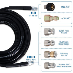 Zejoot 100ft coiled high-pressure hose demonstrating reach and durable construction benefit