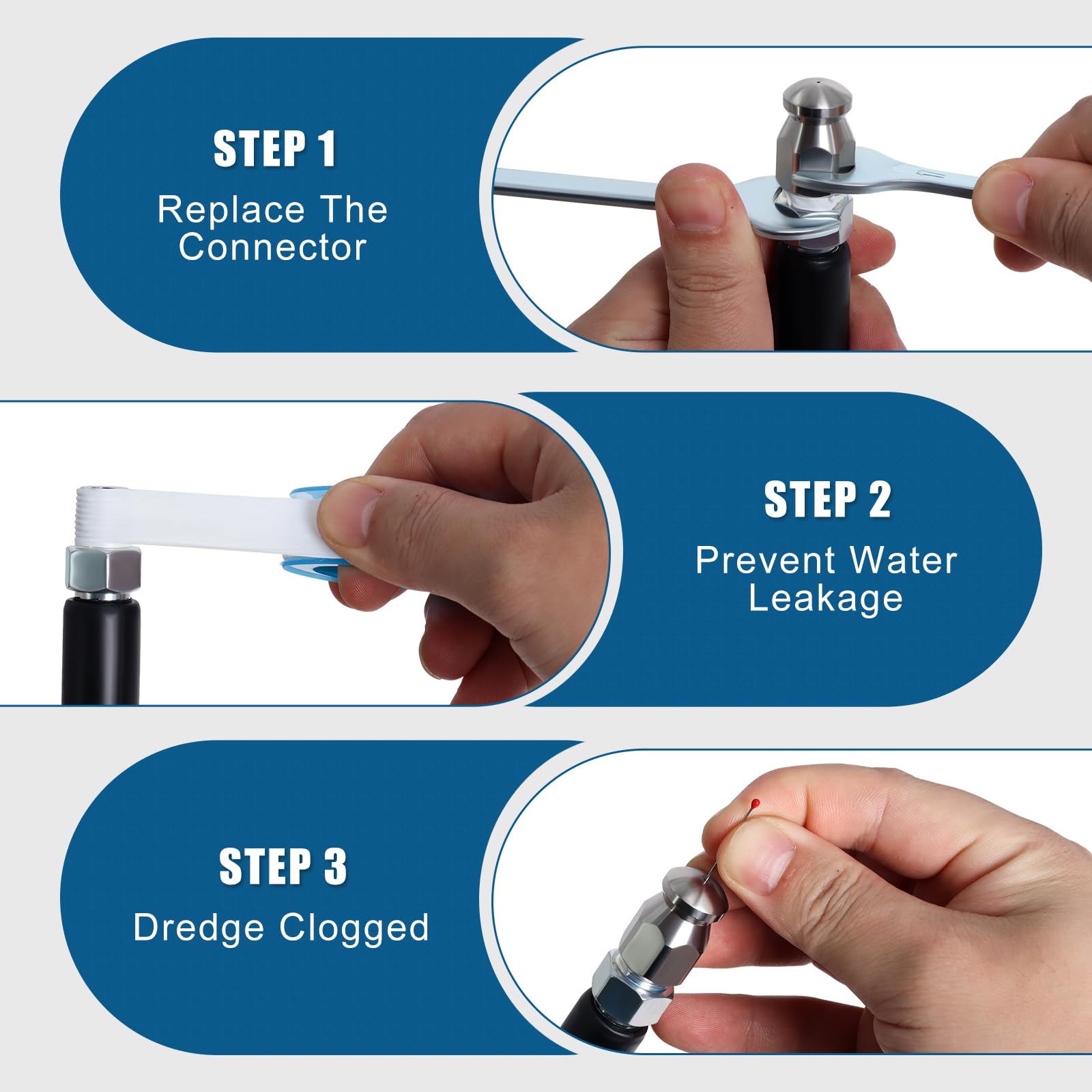 Zejoot corner nozzle detail showing side spray to unblock bends and offsets effectively