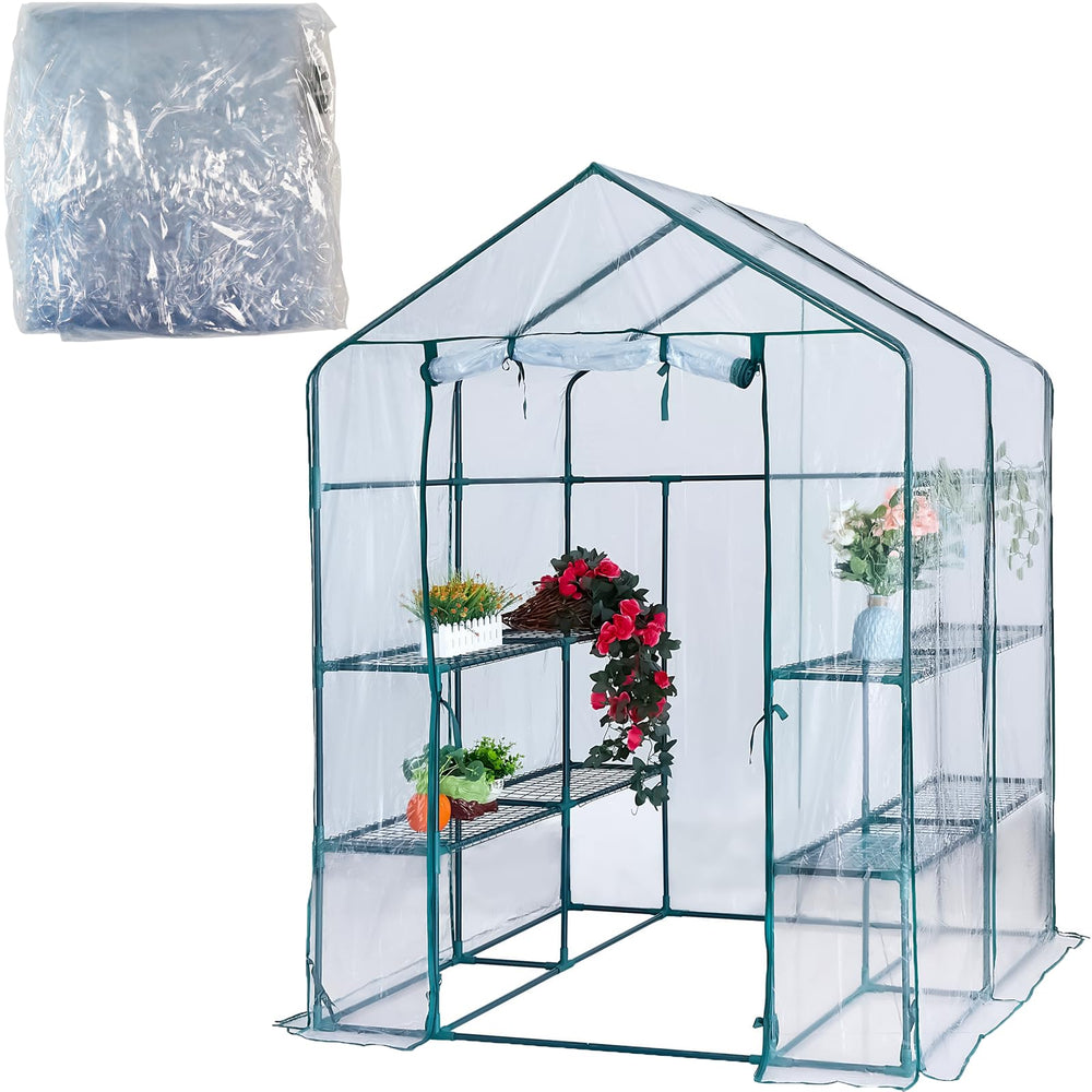 Zejoot front view of greenhouse cover showing full-fit and light benefit