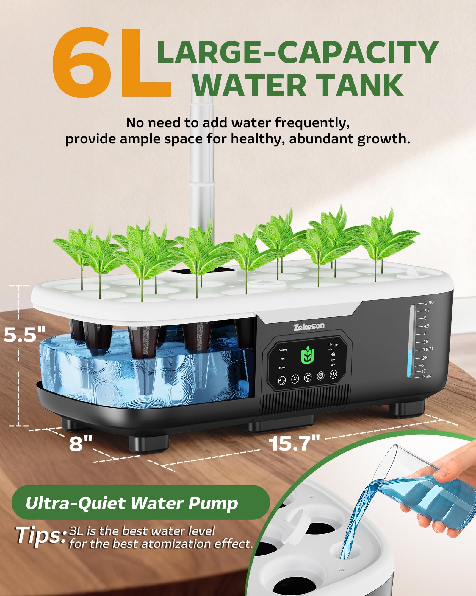 Zekeson adjustable height with growing plants to fit different plant sizes benefit