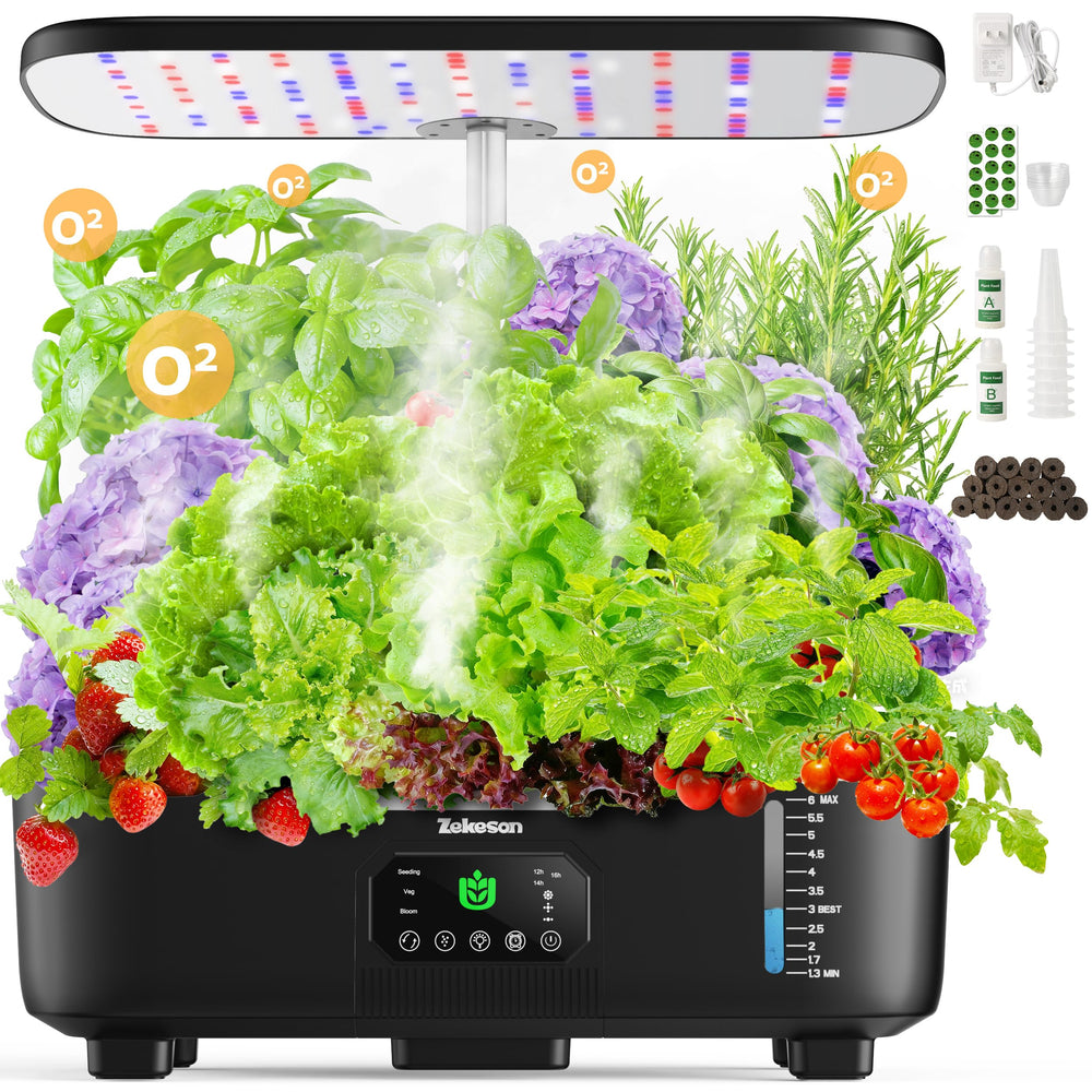 Zekeson front view of compact planter showing sleek design and space saving benefit