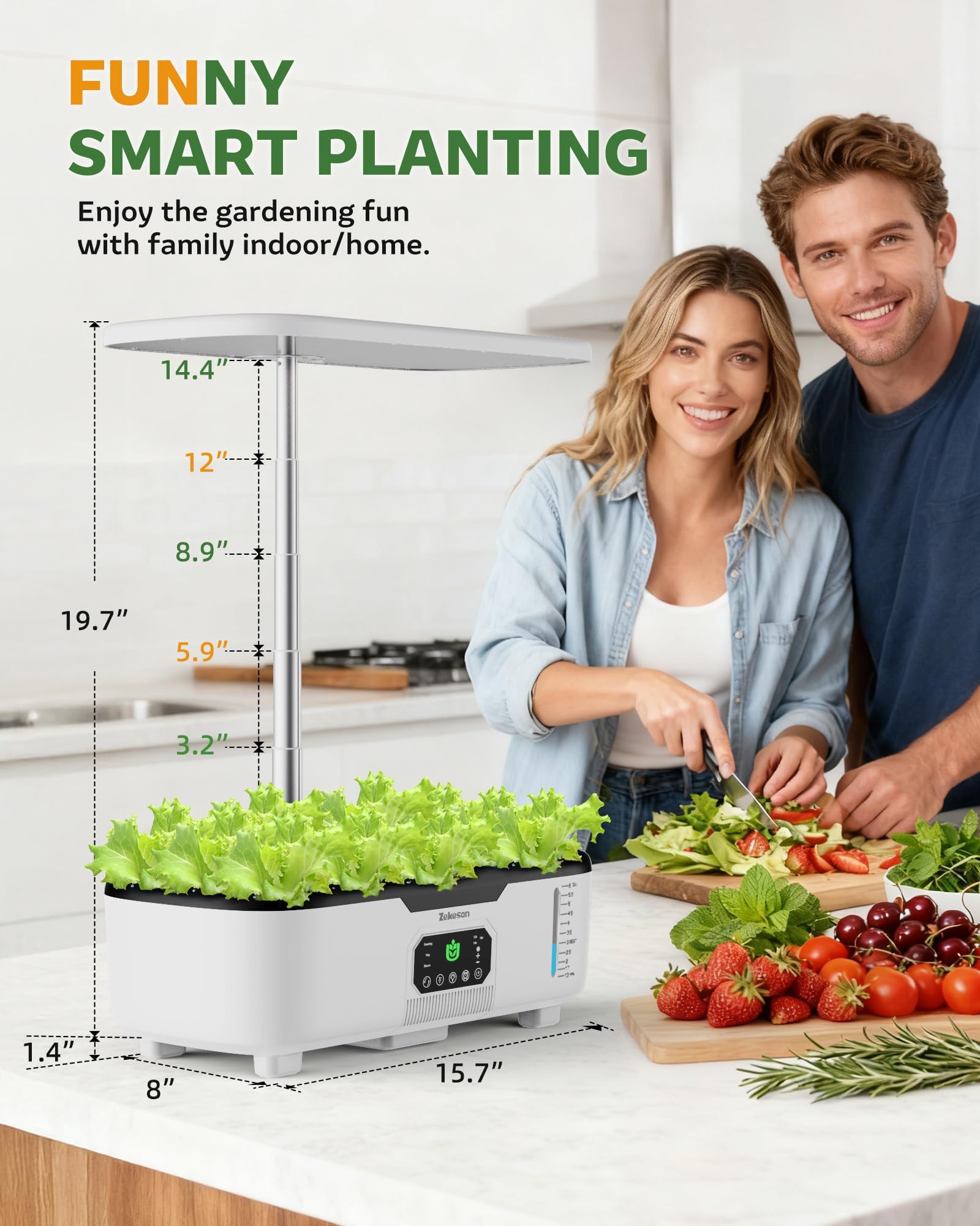 Zekeson lifestyle image in kitchen with herbs ready for cooking and fresh flavor